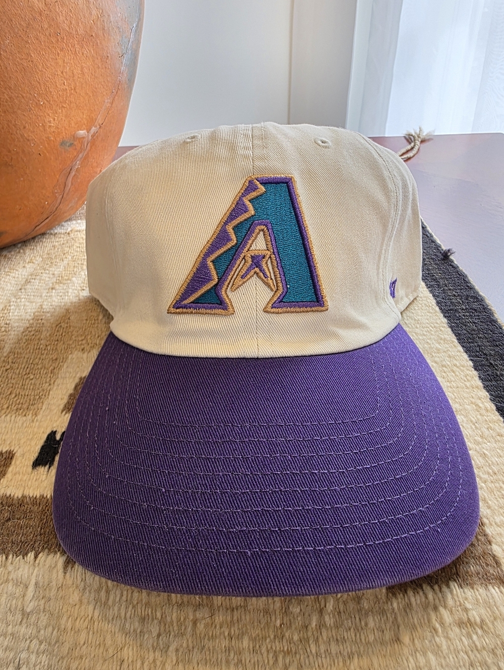 Arizona Diamondbacks '47 Brand White & Purple A Logo Adjustable Hat Cap NEW